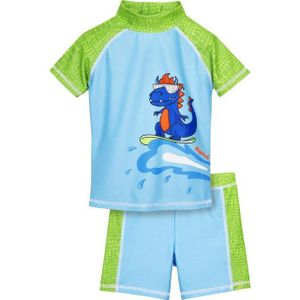 Playshoes - UV-zwemset voor jongens - Dino - Lichtblauw/Groen - maat 74-80cm