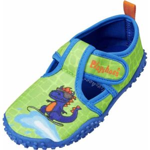 Playshoes Unisex Kind UV Bescherming Aqua Schoen Klassiek, Strand & Zwembad Schoenen, Blauw Groene Dinosaur, 13.5 UK Child