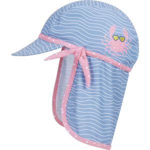 Playshoes - UV-zonnepet voor meisjes - Krab - Lichtblauw/roze - maat M (51CM)