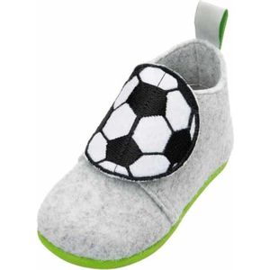 Playshoes pantoffels vilt grijs voetbal