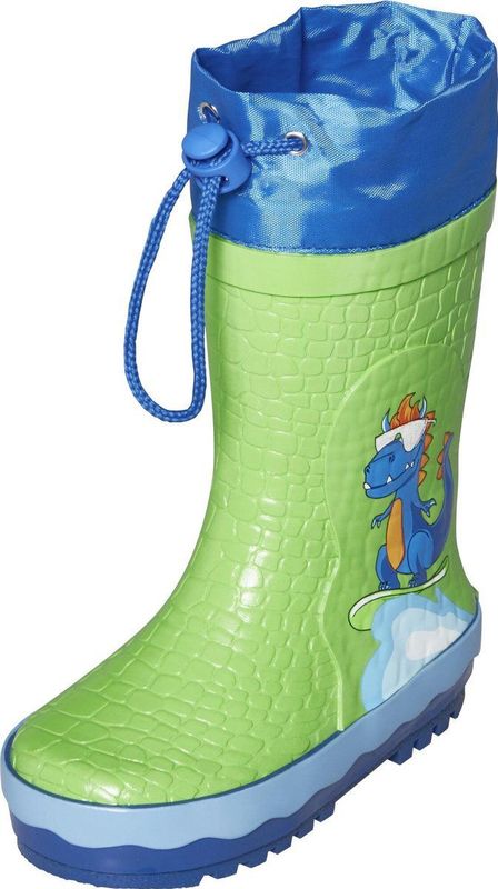 Playshoes - Regenlaarzen voor kinderen met trekkoord - Dinosaurus - Groen