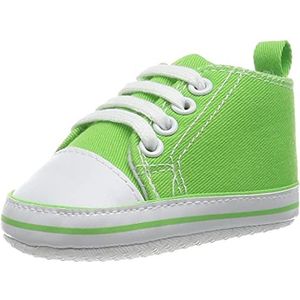 Playshoes Uniseks baby canvas sneakers, groen, 20 EU