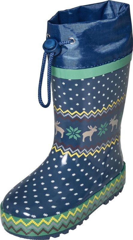 Playshoes - Regenlaarzen voor kinderen met trekkoord - Noorwegen - Blauw