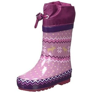 Playshoes Unisex Noorse warme voering rubberen laarzen voor kinderen, Lila, 23 EU