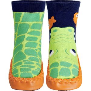Playshoes - Huisschoenen voor kinderen - Krokodil - Groen - maat 18-19EU