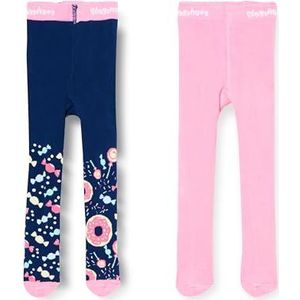 Playshoes Uniseks kinderbonbons set van 2 panty's, marine/roze, normaal