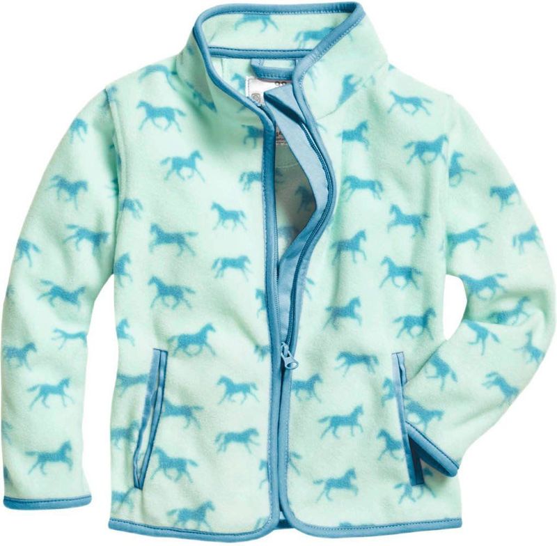Playshoes Fleece Vest met All Over Paarden Print Turquoise