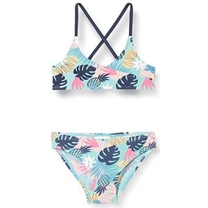 Playshoes meisjes Badpak Badmode bikini, Petrol Bloemen, 158-164