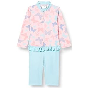 Playshoes Uniseks kinderen UV-bescherming eendelig badpak zwempak zwemkleding badkleding, vlinders lange mouwen, 74-80