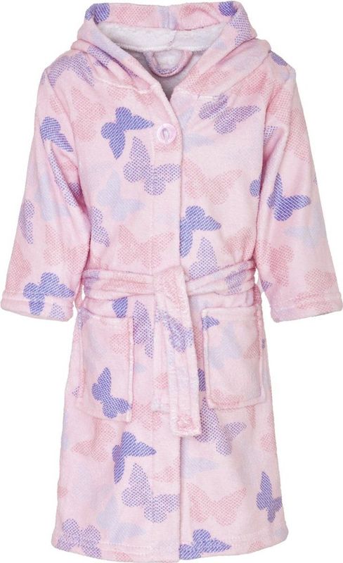 Playshoes - Badjas fleece- Vlinders - Roze - Maat 134/140