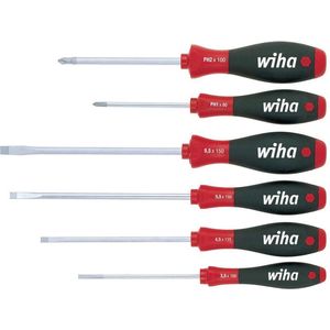 Wiha - Softfinish Sleufkop/ Phillips-schroevendraaierset, 6-delig - Ronde Schachten - 302 Hk6 So