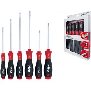 Wiha Schroevendraaierset SoftFinish sleufkop, Pozidriv 6-delig - 07153