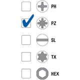 Wiha Bitset Standard 25 mm Pozidriv (PZ1) 50-delig 1/4" C6,3 in grootverpakking - 8056 - 08056