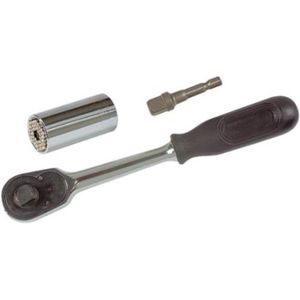 Wiha Dopsleutelinzetset gripper Zeskant met ratel 3/8"" en adapter foor accuschroevendraaier in blister 3-delig (20783)