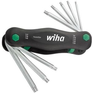 Wiha - Multitool PocketStar® torx 7-tlg., per Tastendruck schneller Zugriff, als Längs- und Quergriff einsetzbar, all-in-one Werkzeug (23051)