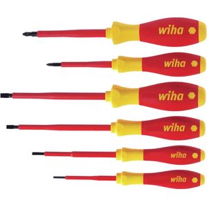 Wiha - Softfinish Electric Sleufkop + Pozidriv - 6-Delig - Hoogwaardig Chroom-Vanadium-Molybdeenstaal