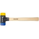 Wiha Safety Hamer/hamer met hardheid 2, blauw, geel/kunststof hamer rond, gewicht 1100 g, lengte 360 mm, Ø 50 mm