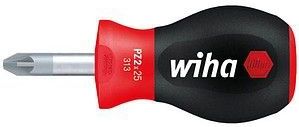 Wiha Schraubendreher SoftFinish® Pozidriv mit kurzer Rundklinge, Stubby PZ1 x 25 mm (26971)