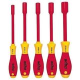 Wiha - Steckschlüssel Schraubendreher Set SoftFinish® electric (29466) 5 tlg. i für Außensechskantschrauben i 5,5mm 7mm 8mm 10mm 13mm i für Elektriker