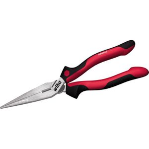 Wiha Alicates de boca semi-redonda Industrial con filo de corte, con forma recta 160 mm, 6 1/2"" (32322)