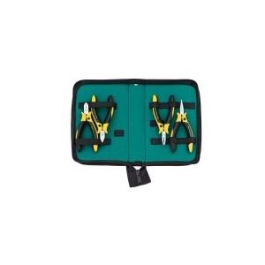 Wiha - Zangen Set Professional esd (33507), 4 tlg., 2xSeitenschneider/ 1xSchrägvornschneider/ 1xFlach Rundzange, Zangensatz für elektronische und
