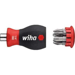 Wiha Schroevendraaier met bitmagazijn magnetisch Phillips, Pozidriv met 6 bits, Stubby, 1/4 - 33740