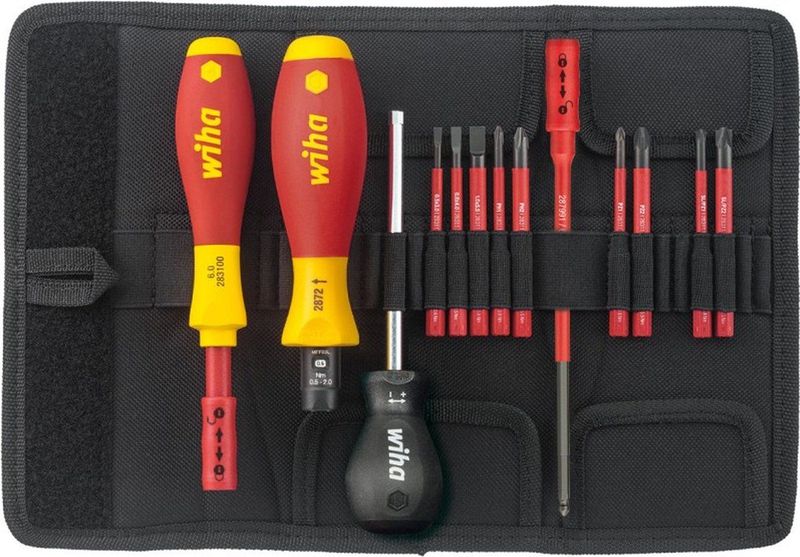 Wiha Momentschroevendraaierset TorqueVario®-S electric 0,8-5,0 Nm assorti 14-delig variabel instelbare momentbegrenzing incl. opvouwbaar etui - 40674