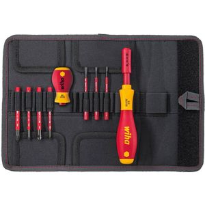 Wiha Schroevendraaier en bitset slimVario® Sleufkop, Pozidriv, PlusMin/Pozidriv 10-delig - 41233