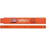 Wiha 4102008 Longlife Elektriciensduimstok - Metrisch - 2m - 10 Delen - Oranje