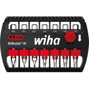 Wiha Bitset BitBuddy TY-bit 49 mm Phillips, Pozidriv, TORX 8-delig 1/4" E6,3 - 42117 - 42117