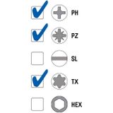 Wiha Bitset BitBuddy® TY-bit 29mm (¼″) PH / PZ / TORX® - 9-delig - 42137