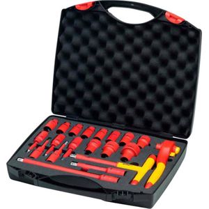 Wiha 21-delige 1/2"" geïsoleerde ratelsleutelset incl. gereedschapskist (43024)