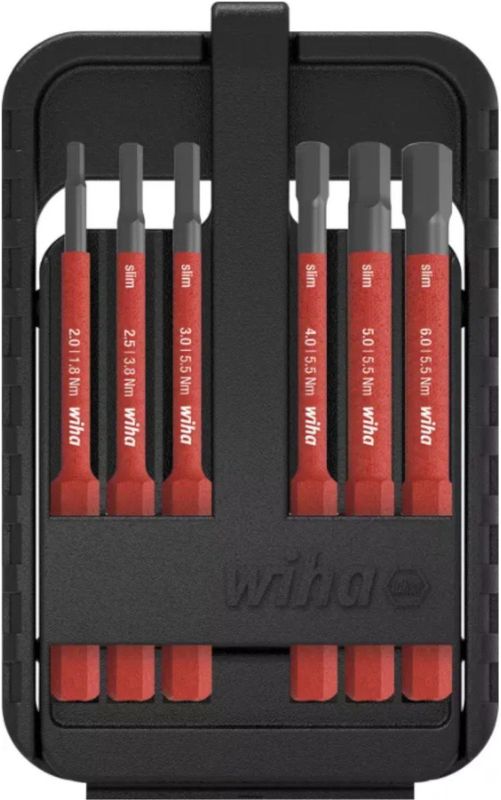 Wiha Bitset slimBit electric Zeskant in slimBit-box - 7-delig - 43156
