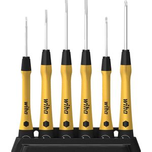 Wiha Set precisieschroevendraaiers | 6 delig | sleuf/PH | ESD | 1 stuk - 43707 43707