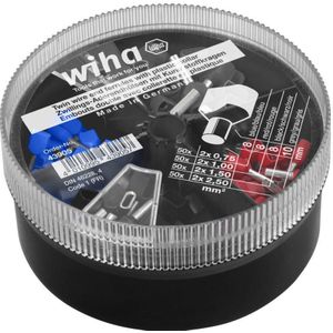 Wiha Tweeling-adereindhulzen met kunststof kraag, set 2 x 0,75 - 2 x 2,50 mm² 200 st. kleurcode 1 - FR in strooidoos - 43905