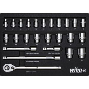 Wiha Ratelsleutelset | 1/2" | 26-delig | incl. schuiminzetstuk - 44740 - 44740