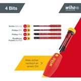 Wiha Schroevendraaier met bitmagazijn PocketMax® electricgemengd met 4 slimBits - 45296