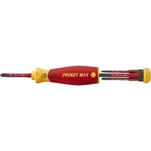 Wiha - Schraubendreher Set gemischt PocketMax electric 4-tlg. mit verstaubarem Bit Set (45296) i Schraubenzieher Satz mit Bit Magazin aus slimBits