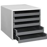M&M Schubladenbox  dunkelgrau 30050910, DIN A4 mit 5 Schubladen