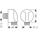 HansGrohe - Muuraansluitbocht FixFit E - Gepolijst Goud - Metaal