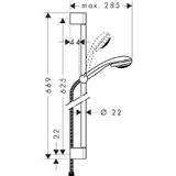 Crometta 85 Brauseset Vario mit Brausestange 65 cm, - Hansgrohe