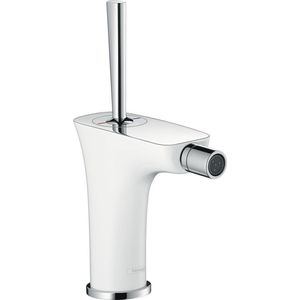 PuraVida - Bidet-Eihebelmischer mit Ablaufgarnitur mit Zugstangen, weiß / verchromt 15270400 - Hansgrohe