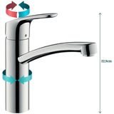 hansgrohe Focus M41 ééngreeps keukenmengkraan 160 met CoolStart en EcoClick chroom