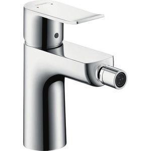 hansgrohe Metris eengreeps bidetkraan met trekstang-afvoergarnituur, chroom