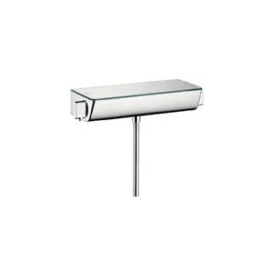 HANSGrohe Ecostat Thermostatbatterie mit Brauseabgang 1/2 unten sowie Verschraubungen und Rosetten - Ablagefläche in Chrom