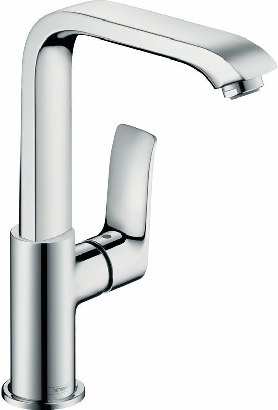 hansgrohe Metris ééngreeps wastafelmengkraan 230 hoge uitloop en push-open afvoergarnituur - voorsprong uitloop 155 mm