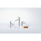 hansgrohe Focus Wastafelkraan, armatuur voor de badkamer met uitloop hoogte 100mm, zonder afvoer, chroom, 31517000