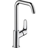 hansgrohe Focus wastafel mengkraan 240 met 120° draaibereik en pop-up afval, chroom