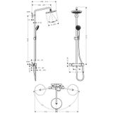 Hansgrohe - Croma 220 Showerpipe 27185000 mit Brausearm 400 mm schwenkbar, chrom