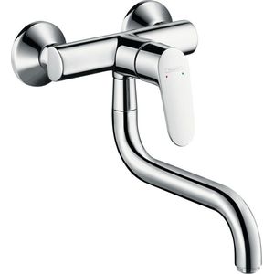 Hansgrohe Focus M41 ééngreeps Keukenmengkraan Wandmontage - Chroom - Hartafstand 150 Mm ± 12 Mm